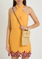 Anya Hindmarch Fringed Raffia and Leather Cross-body Phone Pouch - Natural - One Size