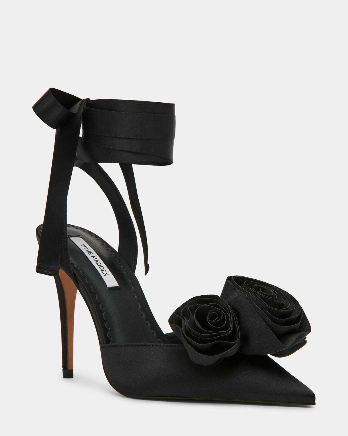 Steve Madden Rosie Heels in Black Satin