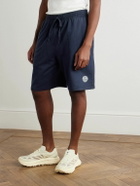 DISTRICT VISION - Straight-Leg Logo-Appliquéd Cotton-Jersey Shorts - Blue
