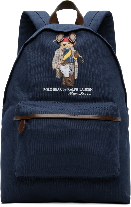 Photo: Polo Ralph Lauren Navy Polo Bear Canvas Backpack
