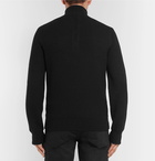 TOM FORD - Ribbed Wool and Cashmere-Blend Half-Zip Sweater - Black