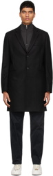 PS by Paul Smith Black Wool Overcoat
