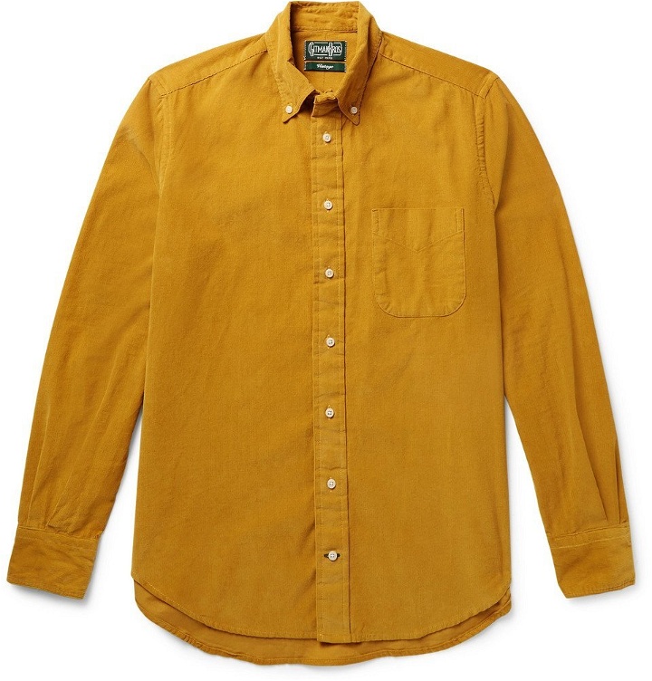 Photo: Gitman Vintage - Slim-Fit Button-Down Collar Cotton-Corduroy Shirt - Men - Mustard