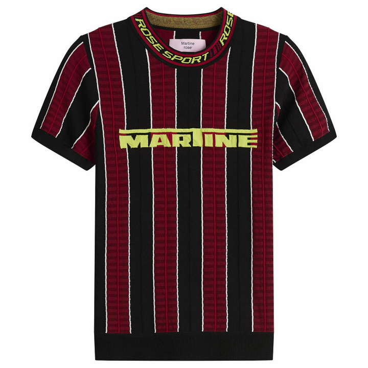 Photo: Martine Rose Women's Logo Tight T-Shirt in Red/Black