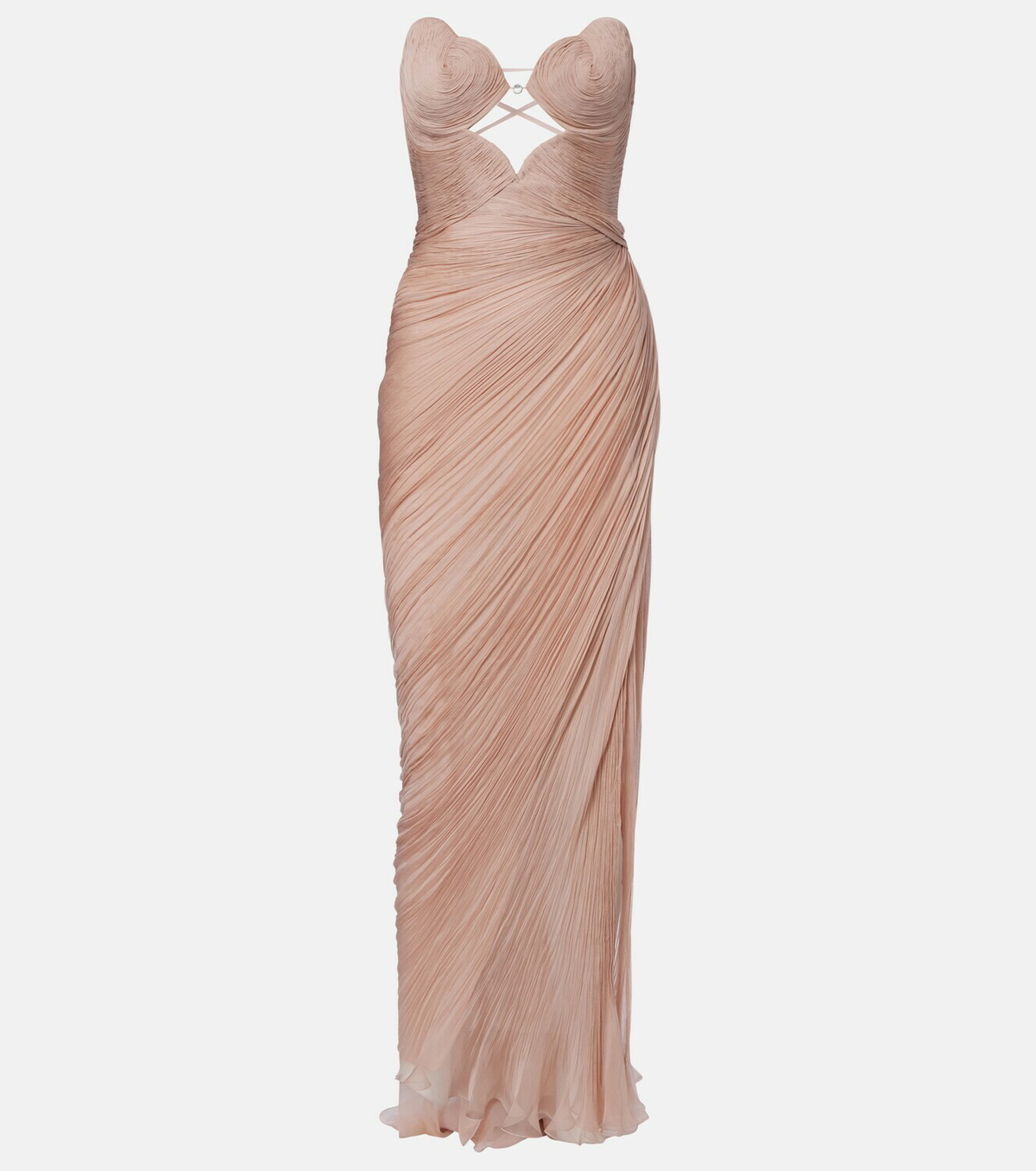 Maria Lucia Hohan Ananda pleated silk muslin bustier gown