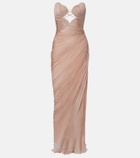 Maria Lucia Hohan Ananda pleated silk muslin bustier gown