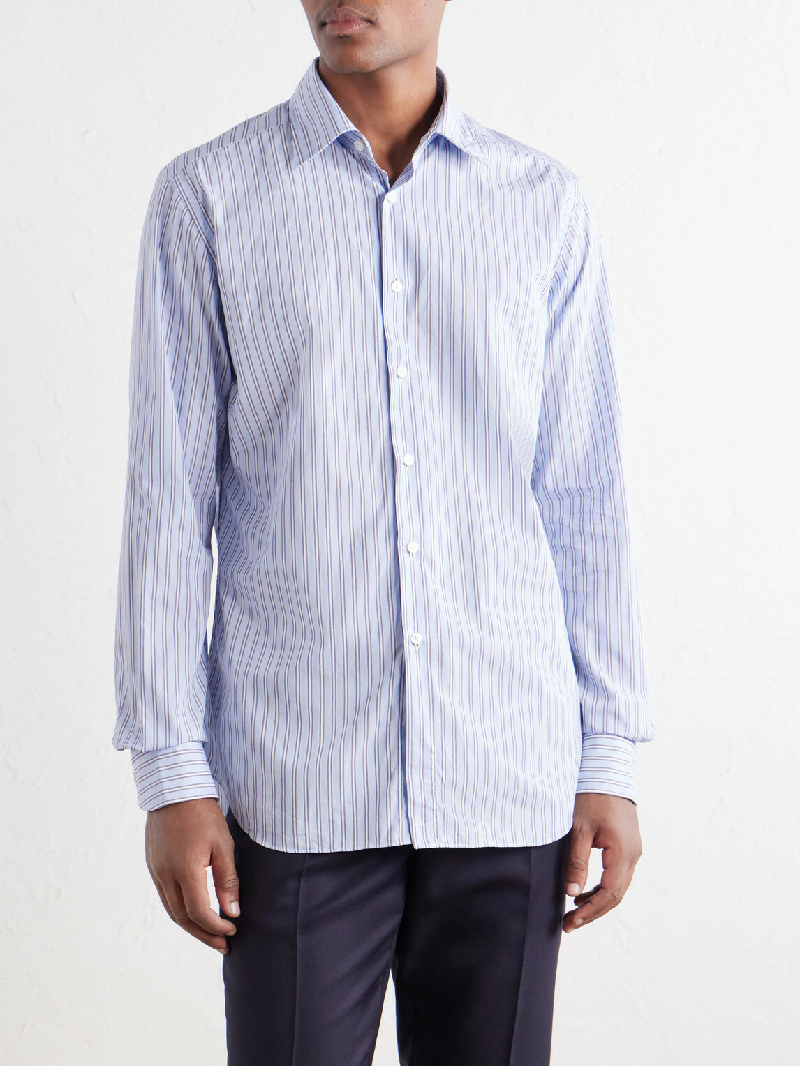 Slowear - Glanshirt Striped Cotton-Poplin Shirt - Blue