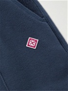 Casablanca - Lounge Straight-Leg Logo-Appliquéd Organic Cotton-Jersey Drawstring Sweatpants - Blue