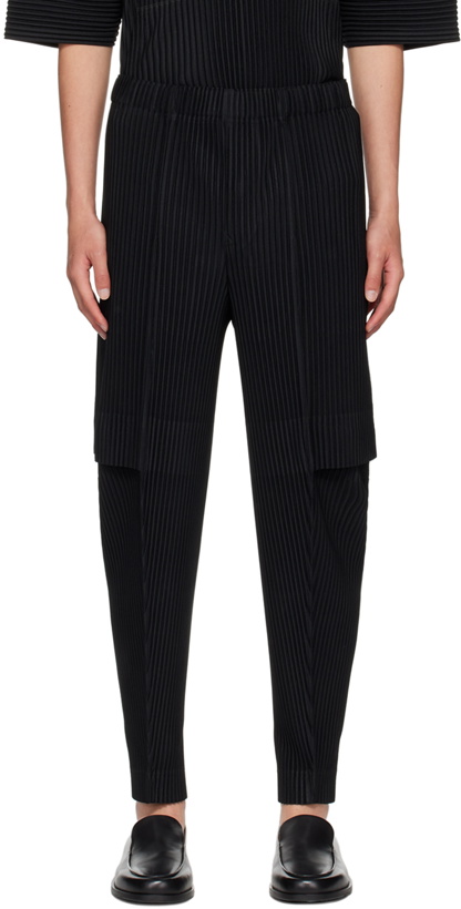 Photo: HOMME PLISSÉ ISSEY MIYAKE Black Elasticized Cargo Pants