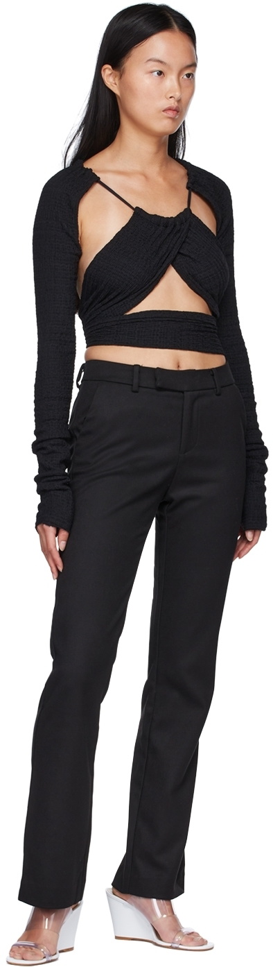 GUIZIO Black Polyester Trousers