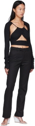 GUIZIO Black Polyester Trousers