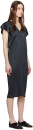 PLEATS PLEASE ISSEY MIYAKE Gray Monthly Colors March Midi Dress