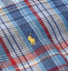 Polo Ralph Lauren - Button-Down Collar Checked Linen Shirt - Blue