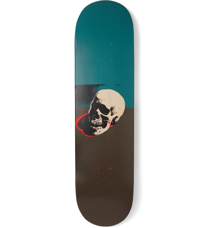 Photo: THE SKATEROOM - Andy Warhol Skull Series Printed Wooden Skateboard - Orange