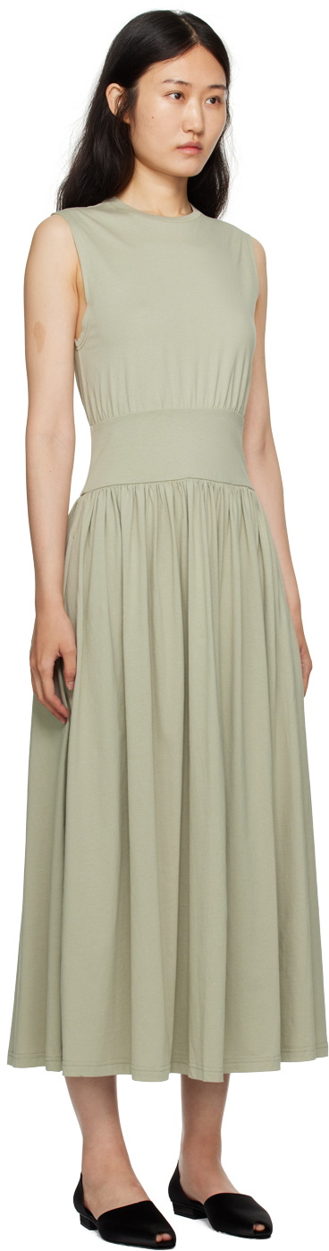 TOTEME Green Gathered Maxi Dress Toteme