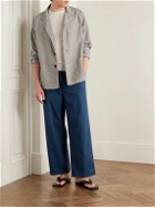 Barena - Francon Straight-Leg Linen-Blend Trousers - Blue