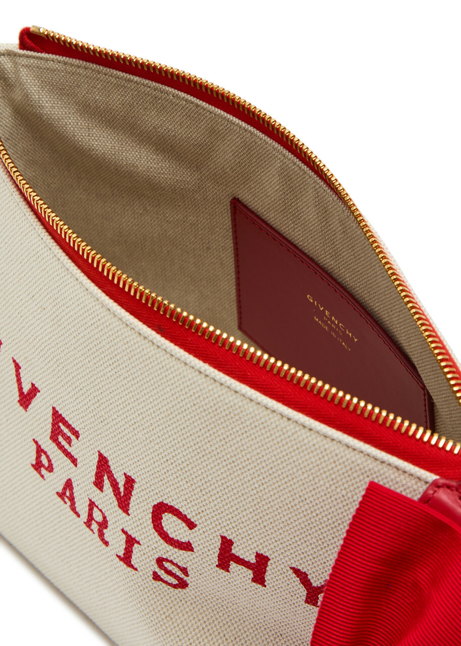 Givenchy Logo-print Canvas Clutch - Red - One Size