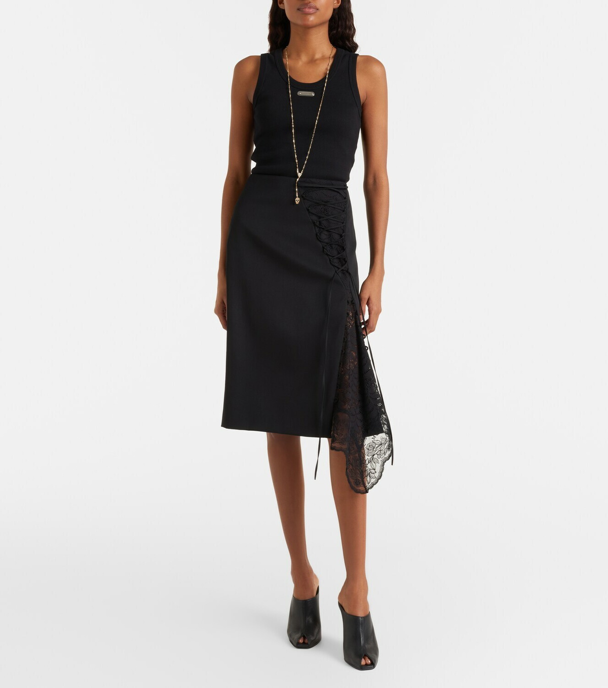 McQueen Logo ribbed-knit tank top