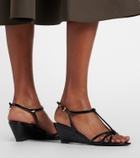 Prada Patent leather wedge sandals