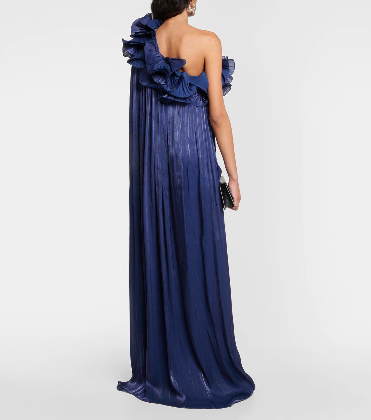 Costarellos Ruffled one-shoulder gown