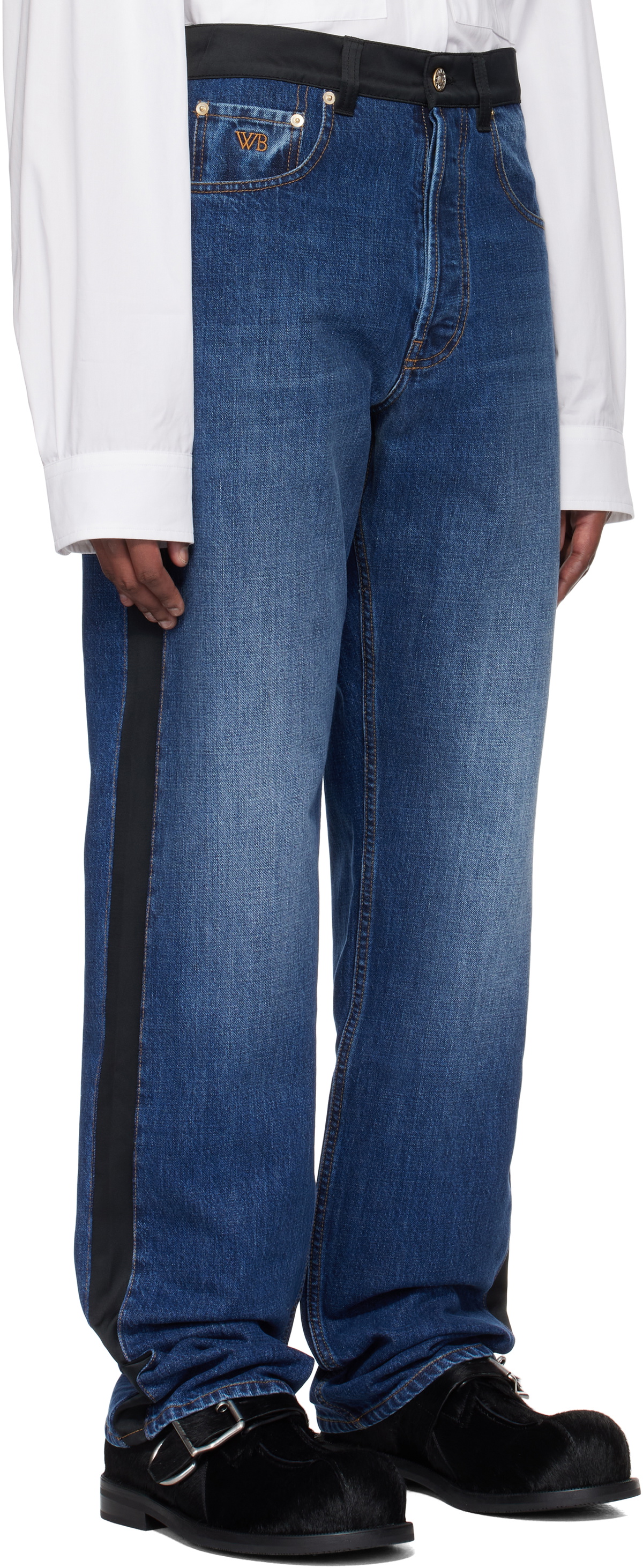 Wales Bonner Blue & Black Echo Jeans
