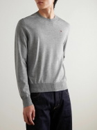 McQueen - Logo-Embroidered Wool Sweater - Gray