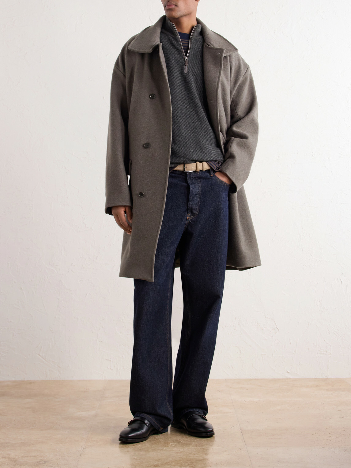 N.PEAL - Temple Cashmere Half-Zip Sweater - Gray