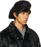 Needles Black Faux-Boa Beret