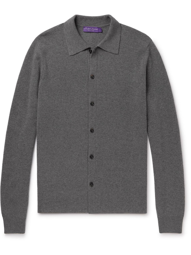 Photo: Ralph Lauren Purple label - Wool and Cashmere-Blend Cardigan - Gray