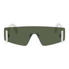 Kenzo White and Green Shield Sunglasses