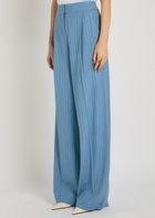 Veronica Beard Heyser Striped Wide-leg Trousers Blue