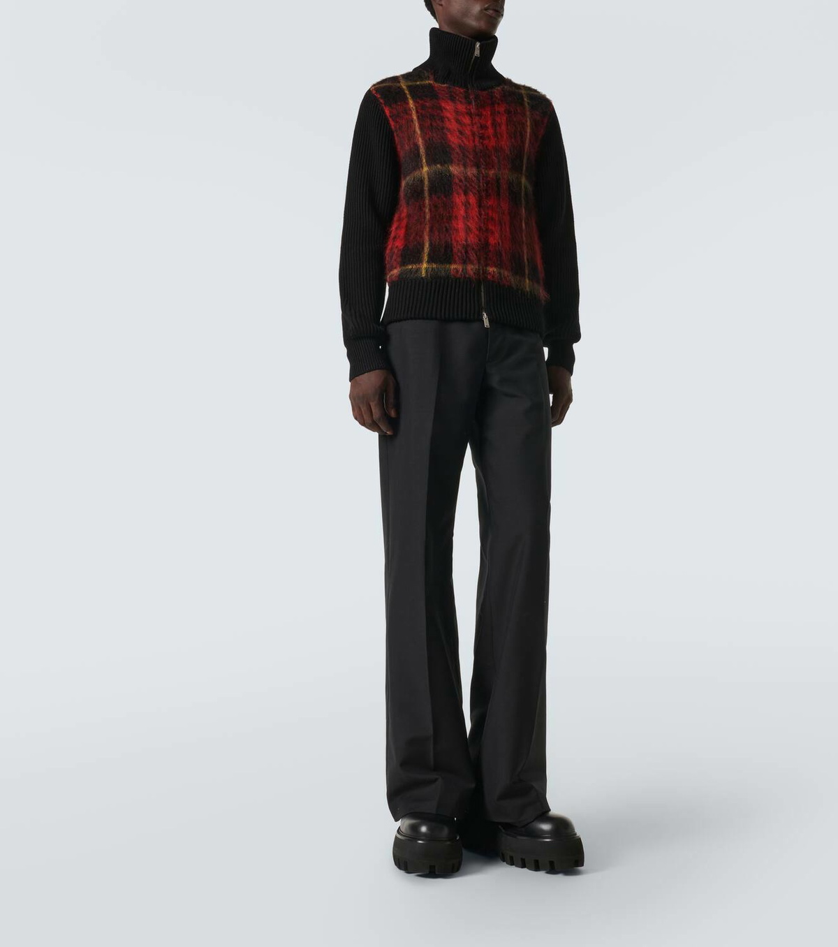 Alexander McQueen Tartan mohair and silk-blend bomber jacket