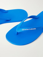 Christian Louboutin - Logo-Embossed Rubber Flip Flops - Blue