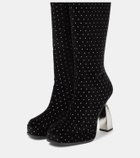 Nodaleto Angel S embellished velvet knee-high boots