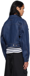 Jean Paul Gaultier Blue Lace-Up Denim Jacket