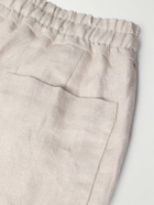 Kingsman - Straight-Leg Herringbone Linen Drawstring Trousers - Neutrals