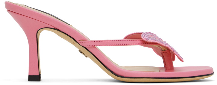 Photo: Blumarine Pink Butterfly Thong Sandals