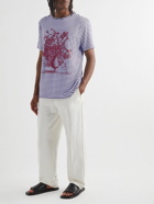 ERDEM - Peter Logo-Print Striped Stretch-Jersey T-Shirt - White