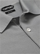 TOM FORD - Silk and Cashmere-Blend Polo Shirt - Gray