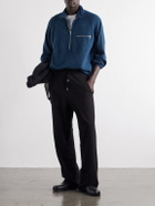 A.PRESSE - Silk-Fleece Half-Zip Sweatshirt - Blue
