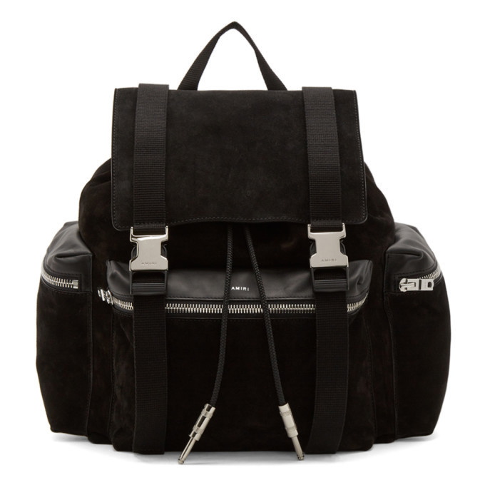 Photo: AMIRI Black Suede Rucksack Backpack