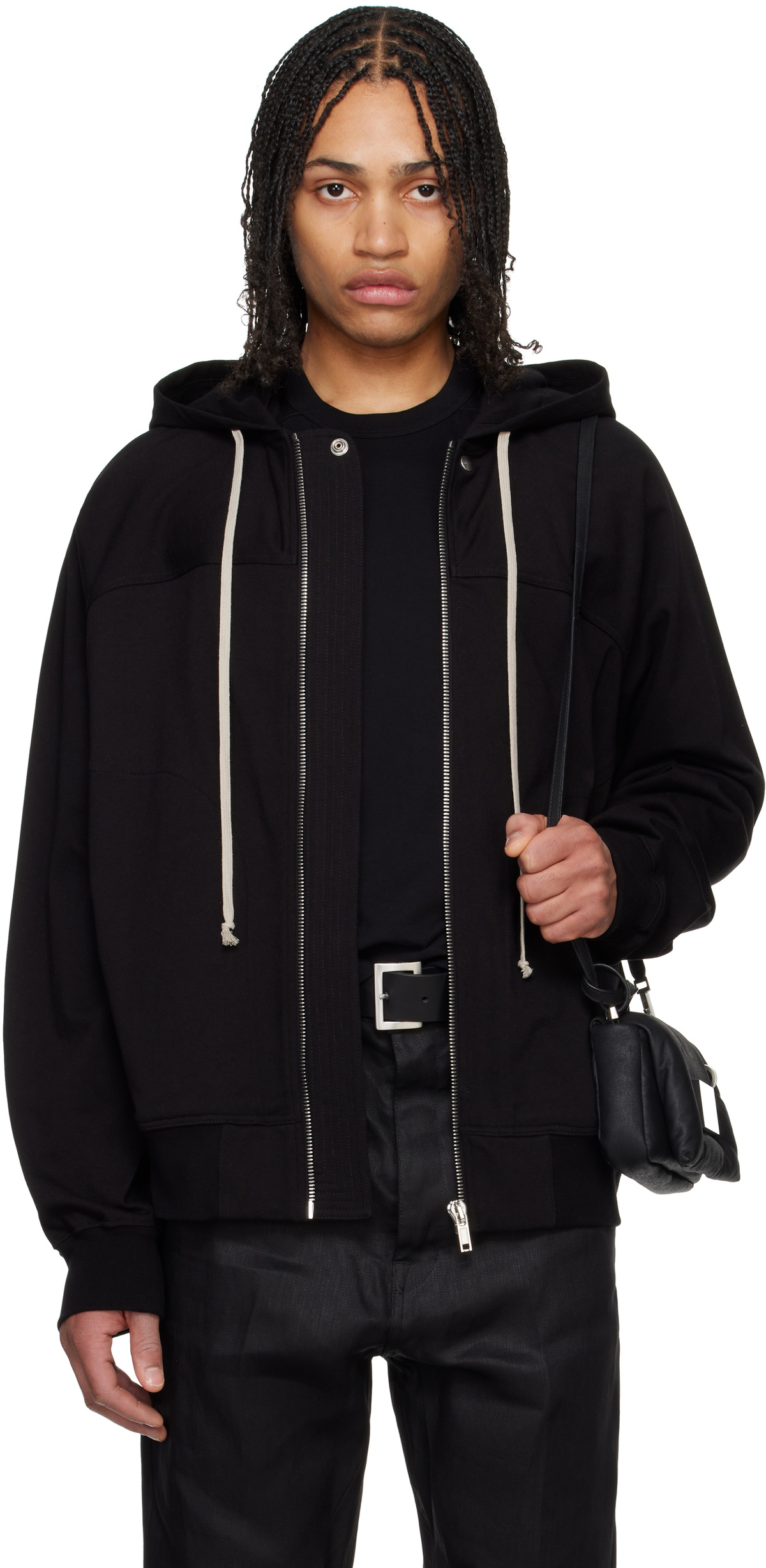Rick Owens Black Hollywood Windbreaker Hoodie Rick Owens