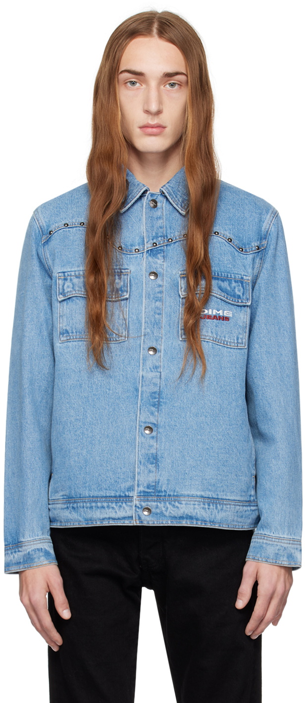 Dime Blue Studded Denim Jacket