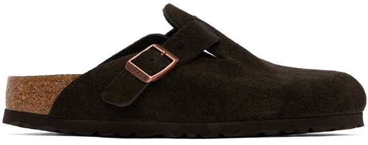 Photo: Birkenstock Brown Narrow Boston Soft Footbed Loafers