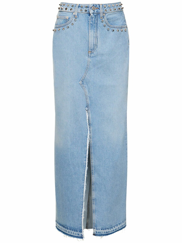 Photo: ALESSANDRA RICH - Studded Denim Long Skirt