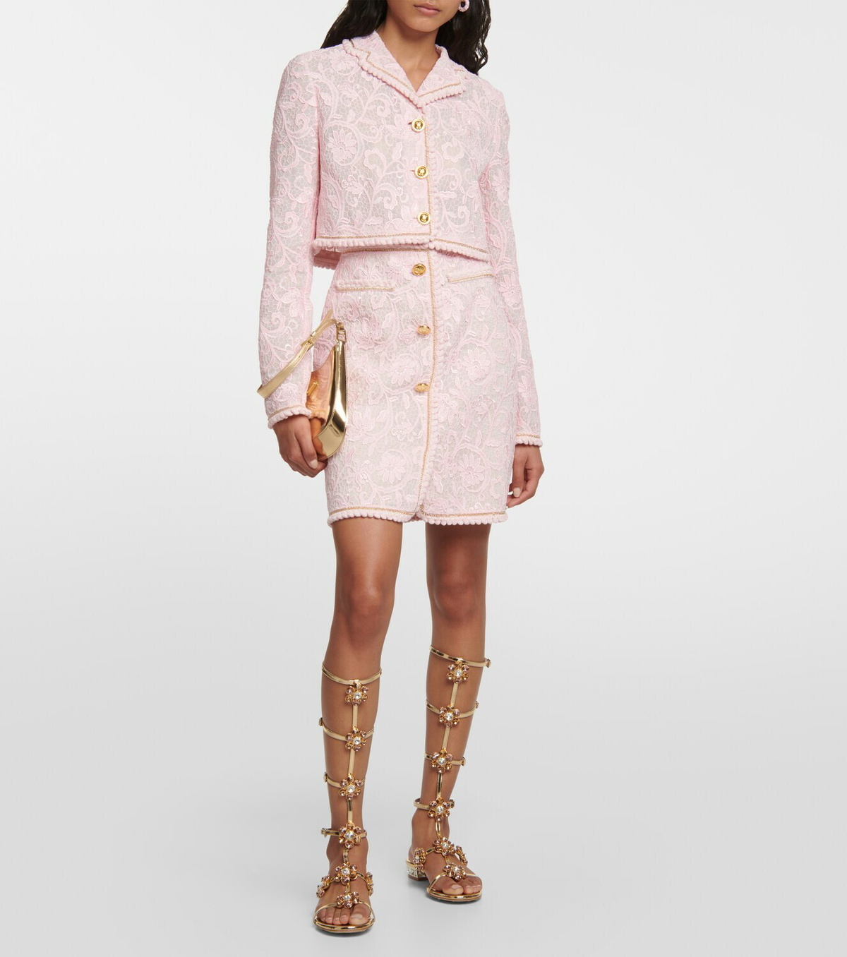 Giambattista Valli Embellished leather gladiator sandals