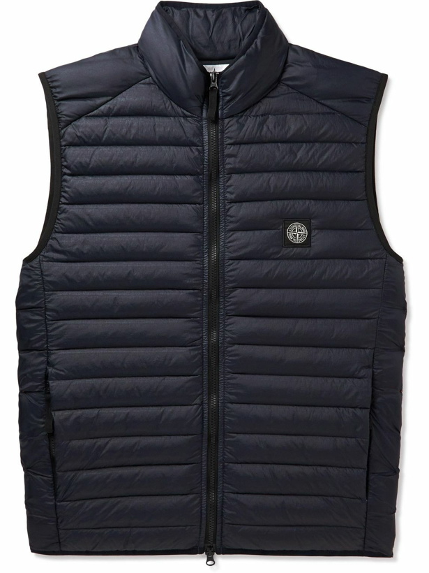 Photo: Stone Island - Channel Logo-Appliquéd Quilted Shell Down Jacket - Blue