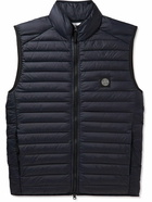 Stone Island - Channel Logo-Appliquéd Quilted Shell Down Jacket - Blue