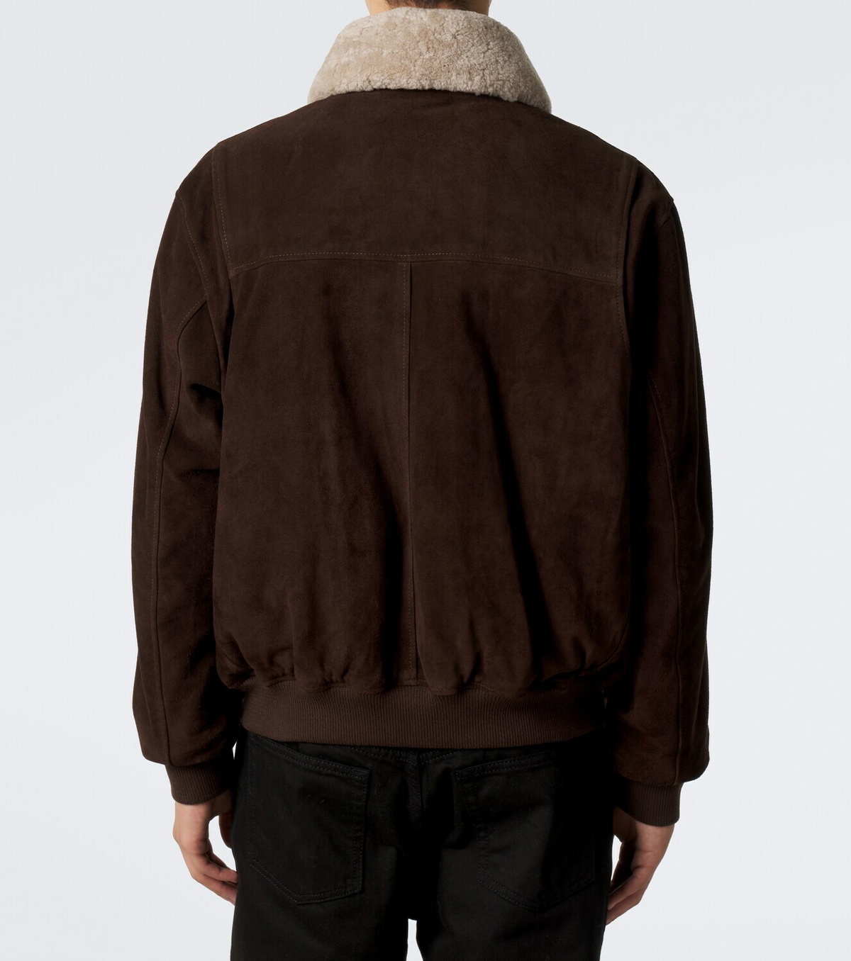 Arma Bari shearling-trimmed suede blouson jacket