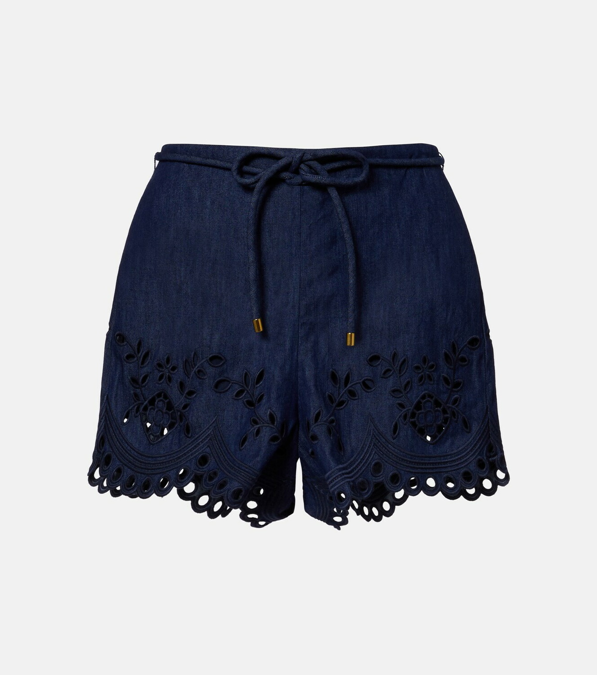 Zimmermann Mahon broderie anglaise denim shorts
